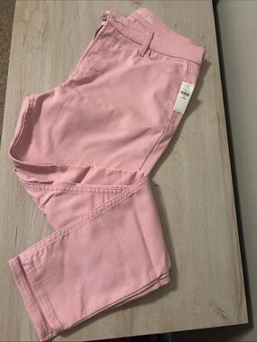 Old Navy Light Pink Straight-Leg Jeans